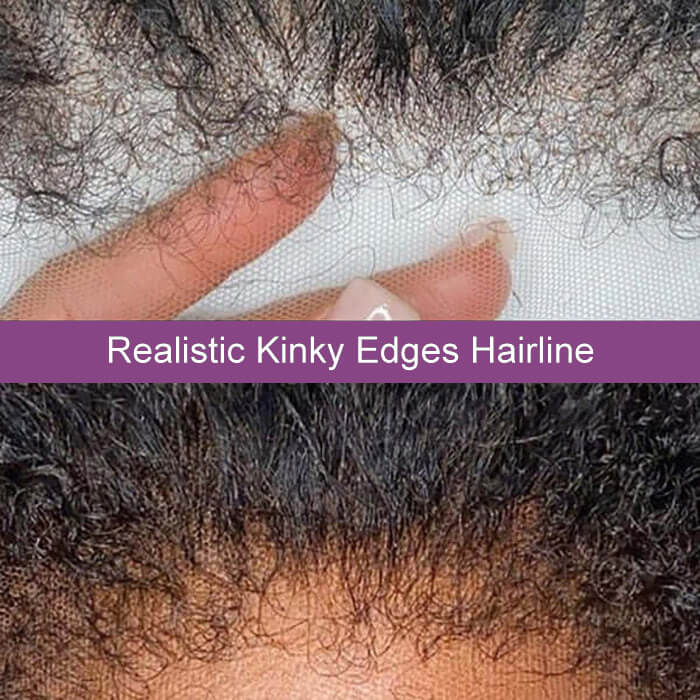 4C Edges Hairline Wigs Curly Baby Hair 13x4 HD Lace Front Human Hair Wigs Straight Hair Wigs