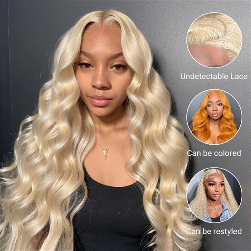 613 Blonde Body Wave 13x6 Lace Front Wigs Pre Plucked Lace Human Hair Wigs For Women