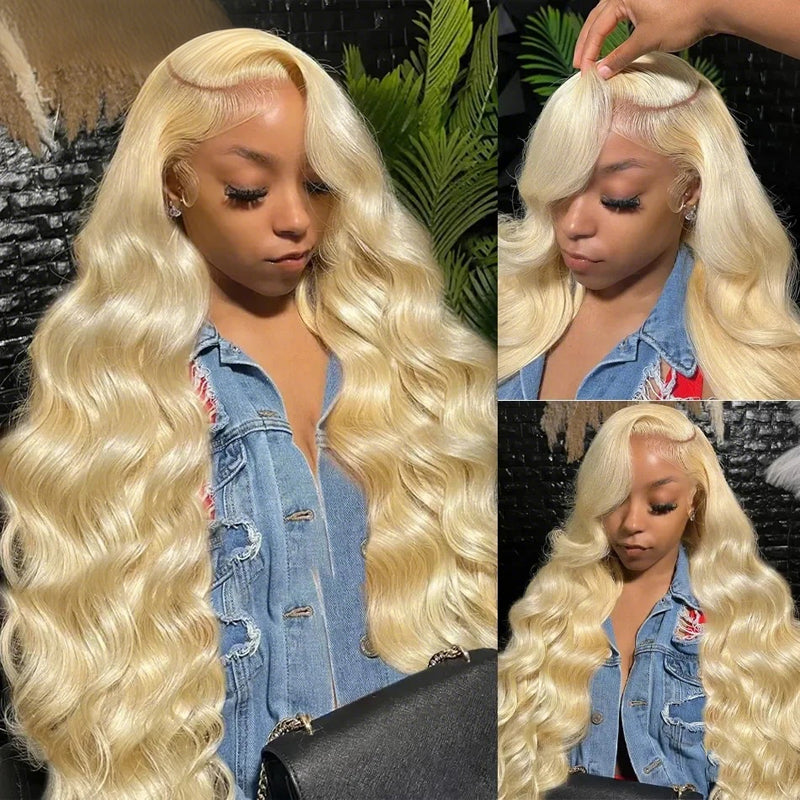 613 Blonde Body Wave 13x6 Lace Front Wigs Pre Plucked Lace Human Hair Wigs For Women