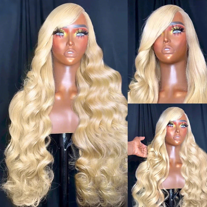 613 Blonde Body Wave 13x6 Lace Front Wigs Pre Plucked Lace Human Hair Wigs For Women