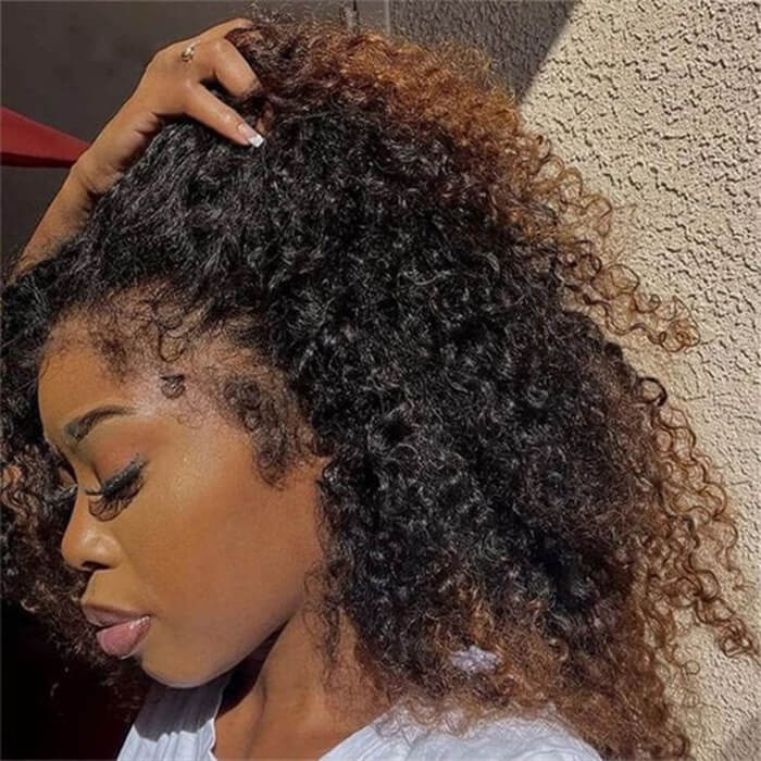 4C Curly Edge Lace Wig HD Lace Frontal Curly Human Hair Wig With Super Natural Hairline