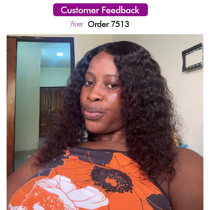 [18''=₵999] Water Wave 4x4 Lace Closure Pre-Cut Glueless Wig