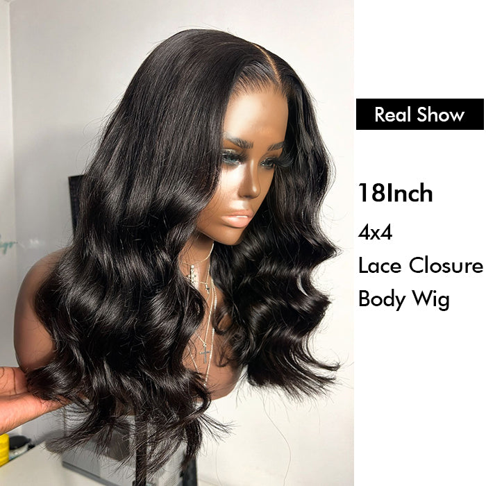 Wholesale Price | 18'' Body Wave Wig | Glueless Closure 4*4 Lace