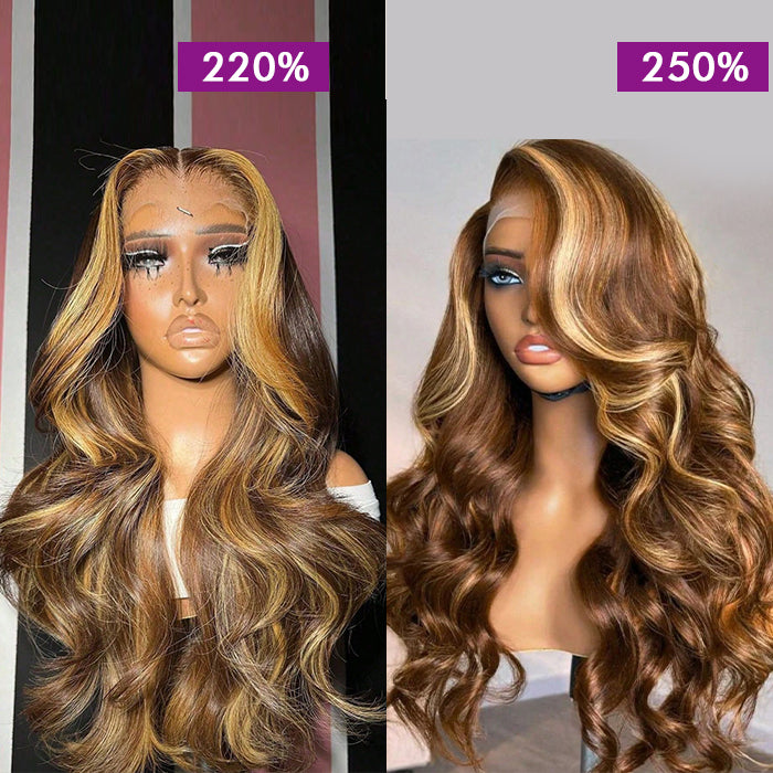 Custom High Density | Body Wave Lace Wig | P427 Highlight Color | Closure/Frontal