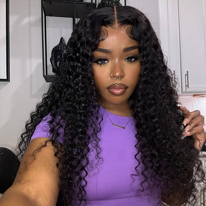 Water Wave Hair 13x4 HD Transparent Lace Front Wigs Pre-plucked Hairline