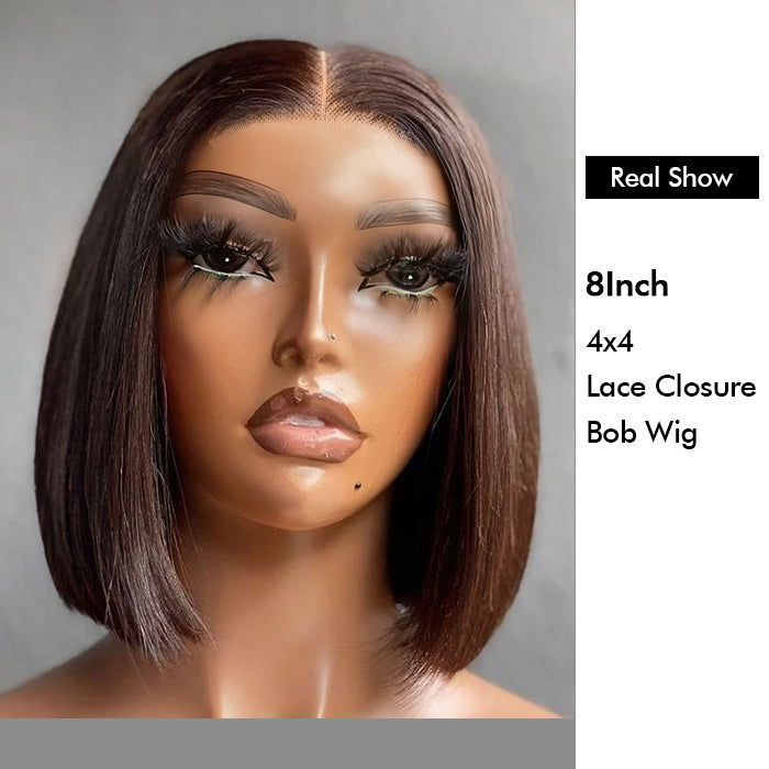 Wholesale Price | 8Inch Brown Bob Wig | Glueless Frontal 4*4 Lace