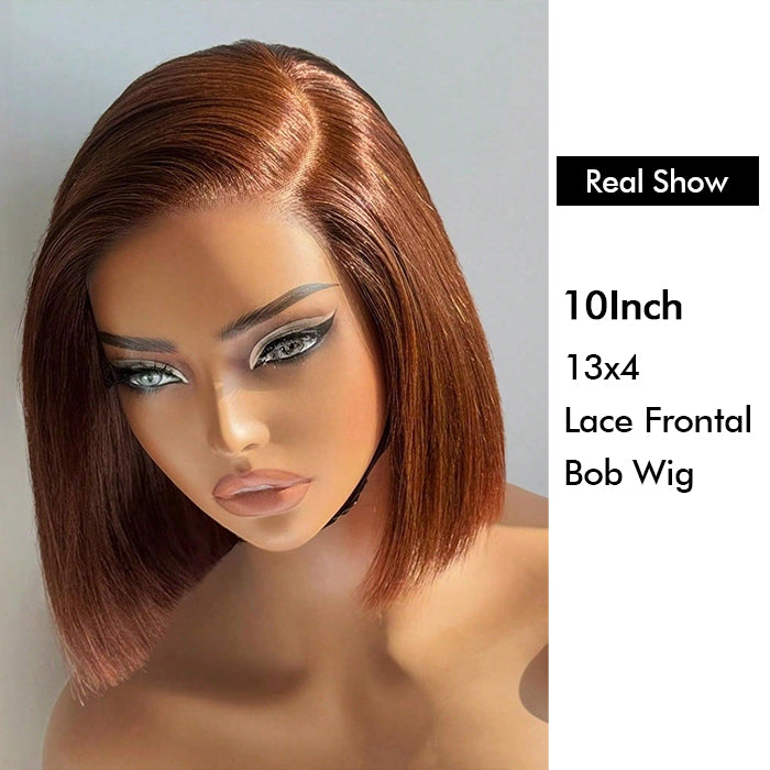 Suqu Hair #4 Dark Brown Bob HD Lace Front Glueless Wig 100% Virgin Human Hair