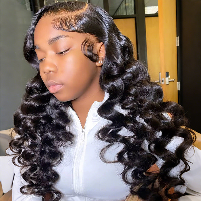 HD Transparent Lace Wig 13x4 Loose Wave Human Hair Wig Pre Plucked Hairline