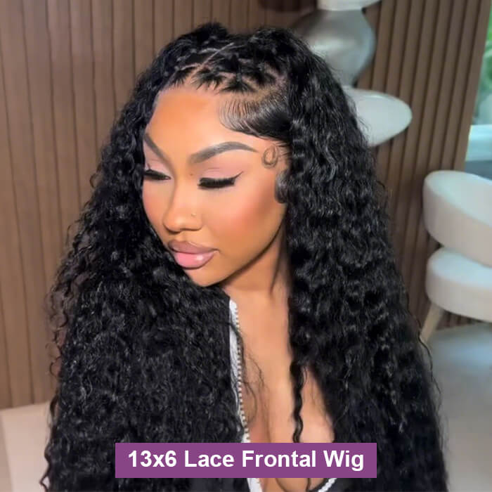 Water Wave Hair 13x4 HD Transparent Lace Front Wigs Pre-plucked Hairline