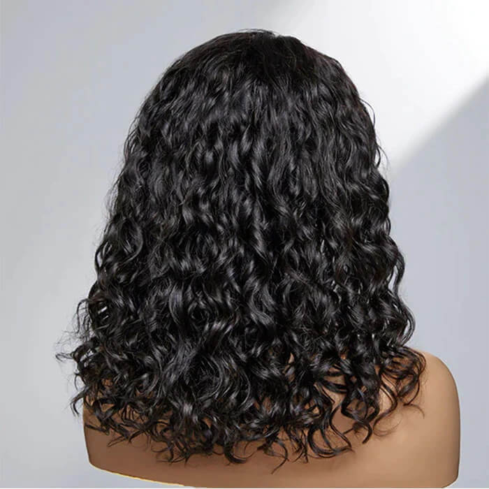 4C Edges Water Wave Kinky Edges Free Parting 13x4 Undetectable Lace Front Wig