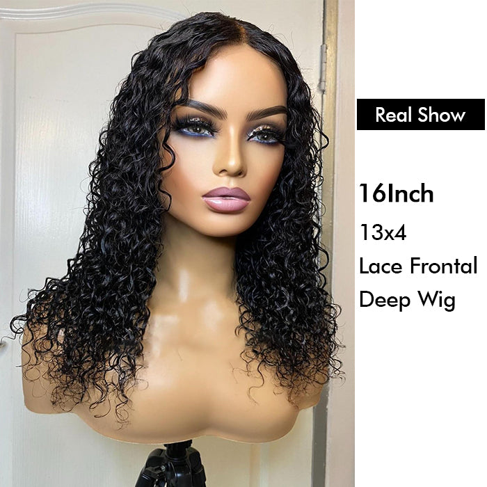 Wholesale Price | 16'' Deep Wave Wig | Glueless Frontal 13*4 Lace