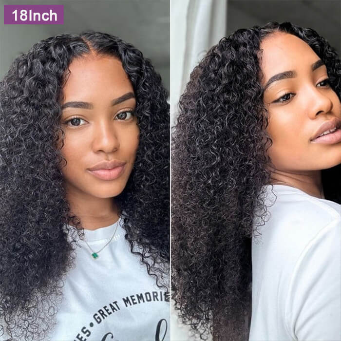 Jerry Curly 13x4 HD Transparent Lace Front Human Hair Wigs For Women