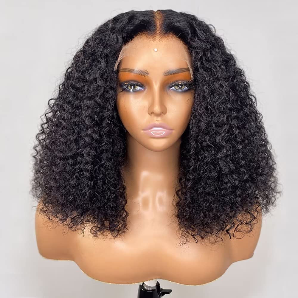 14 Inch Jerry curly Wig Human Hair 13x4 HD Lace Front Wigs Human Hair