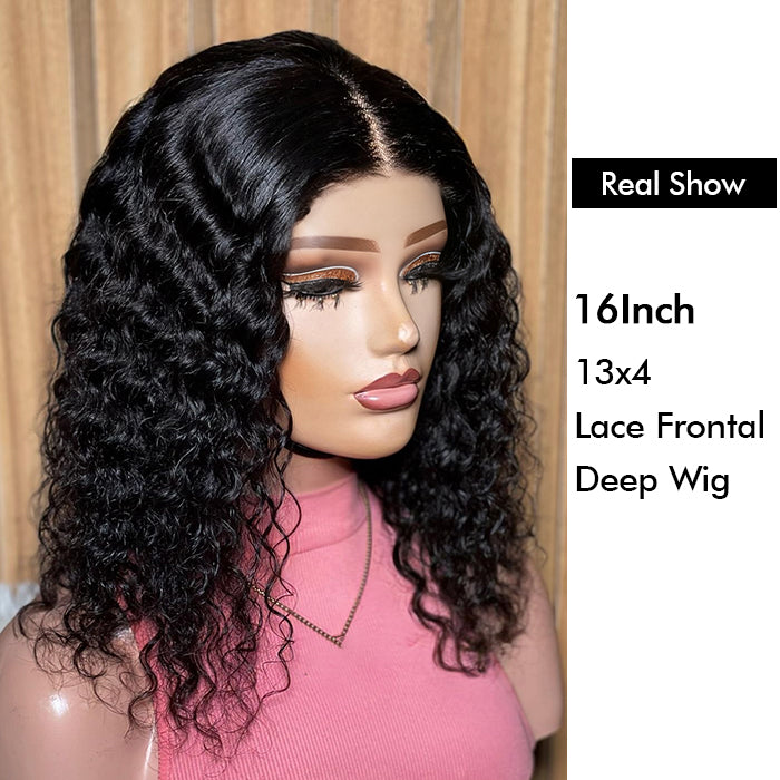 Wholesale Price | 16'' Deep Wave Wig | Glueless Frontal 13*4 Lace