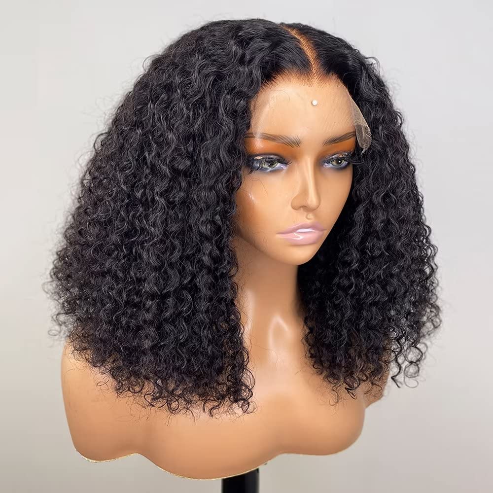 14 Inch Jerry curly Wig Human Hair 13x4 HD Lace Front Wigs Human Hair