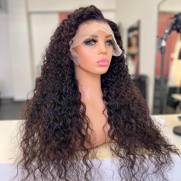 Water Wave Hair 13x4 HD Transparent Lace Front Wigs Pre-plucked Hairline
