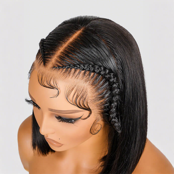 Stylist Braided Wigs Short Bob Wig 13x4 Lace Front Human Hair Wig