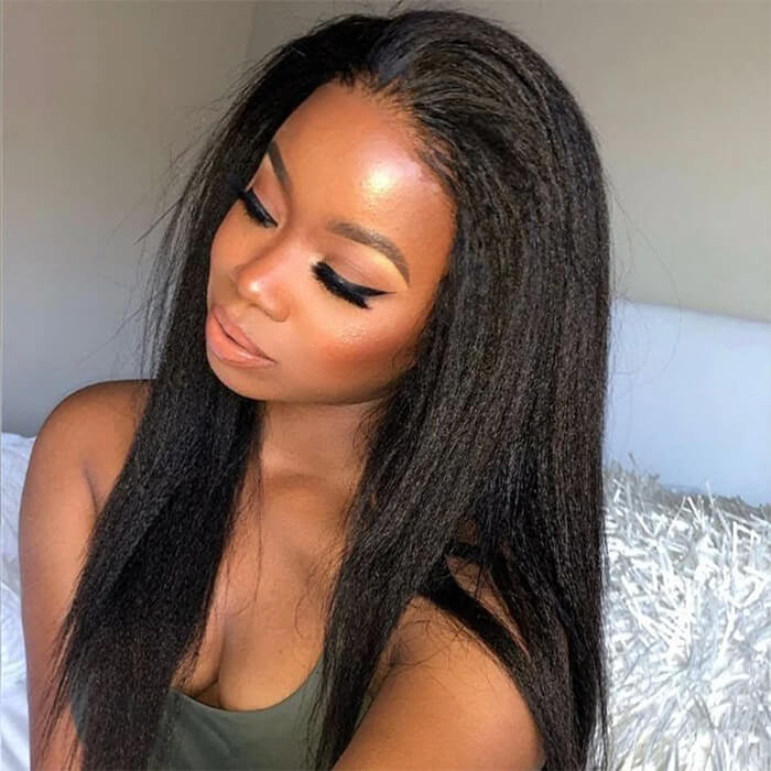 Wear And Go Yaki Straight Wig HD Glueless Human Hair Pre Cut Lace Wig