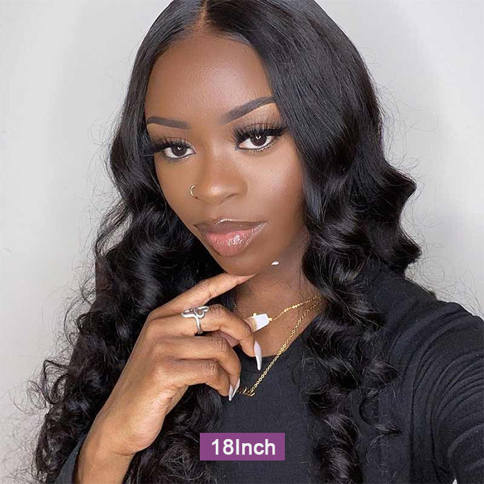 [18''=₵899] Pre-everything Glueless Loose Wave Wig 4x4 Closure Pre Cut Lace Wig
