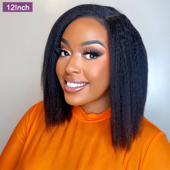 Human Hair Lace Wigs 2x6 5x5 Yaki Straight Brazilian Hair Lace Wig
