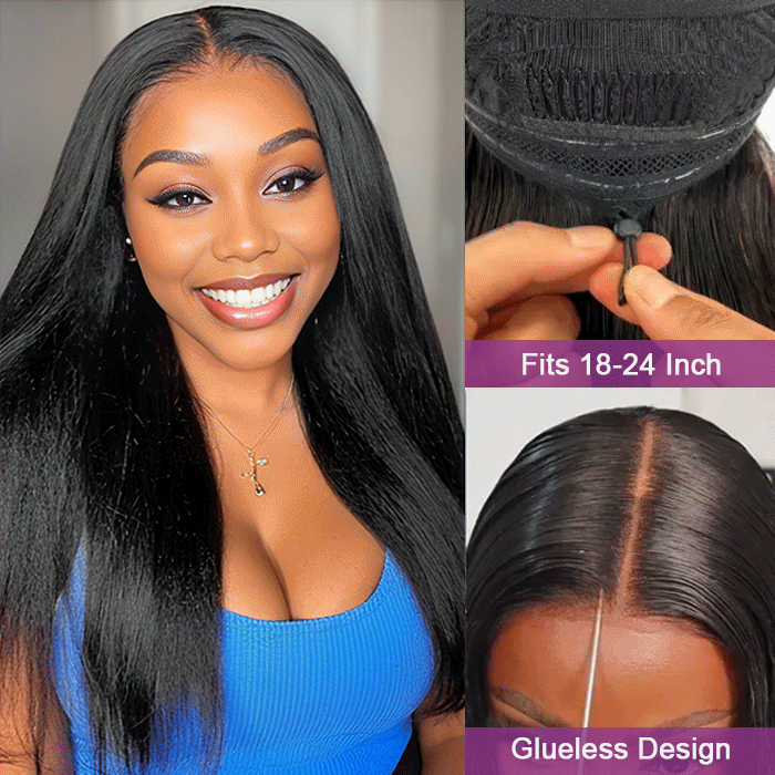 Real Show | Straight Wig | Drawstring Pull Go |Closure HD Lace Glueless Wig (12-32'')