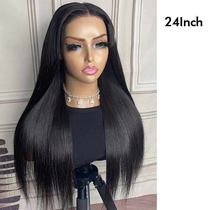 Straight Human Hair Glueless 13x4 4x4 HD Lace Glueless Pre-plucked Hairline Wigs For Women