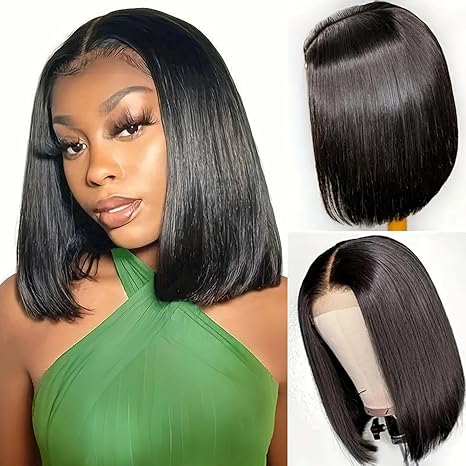 12 Inch 4x4 Lace Closure Human Hair Bob Wigs