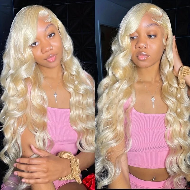 Body Wave 613 Blonde Human Hair 4x4 5x5 Transparent Lace Wigs