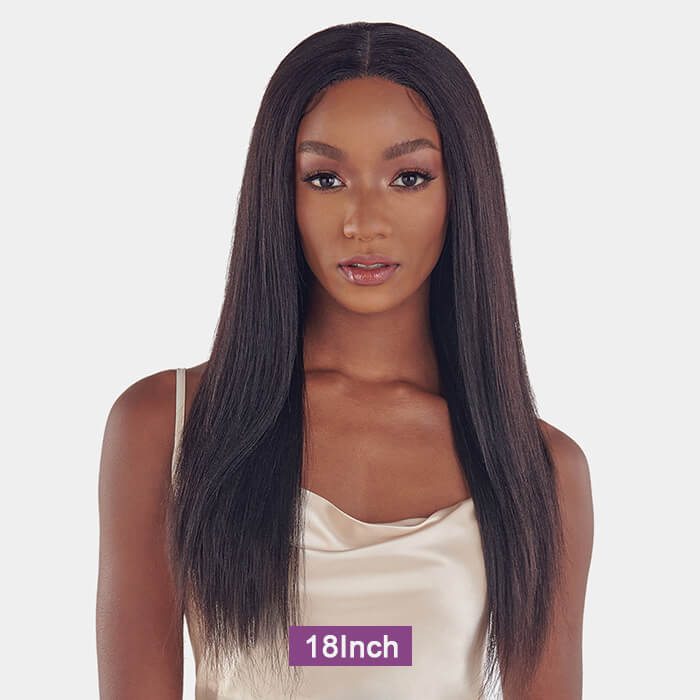 [18''=₵899] 4x4 Glueless Closure Wig Pre-Cut HD Lace Yaki Straight Human Hair Wigs