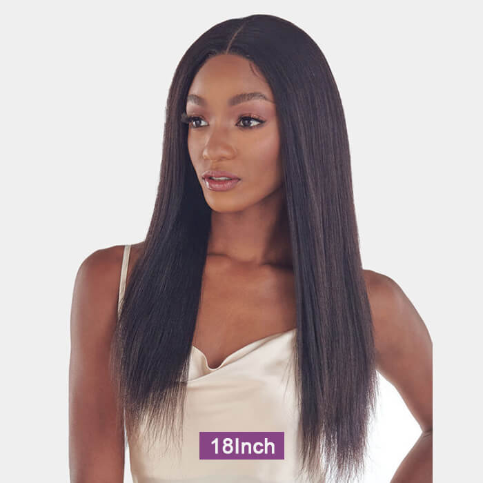 [18''=₵899] 4x4 Glueless Closure Wig Pre-Cut HD Lace Yaki Straight Human Hair Wigs