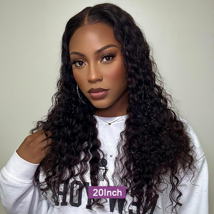 [18''=₵899] Water Wave 4x4 Lace Closure Pre-Cut Glueless Wig
