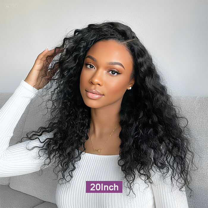 [18''=₵899] Water Wave 4x4 Lace Closure Pre-Cut Glueless Wig