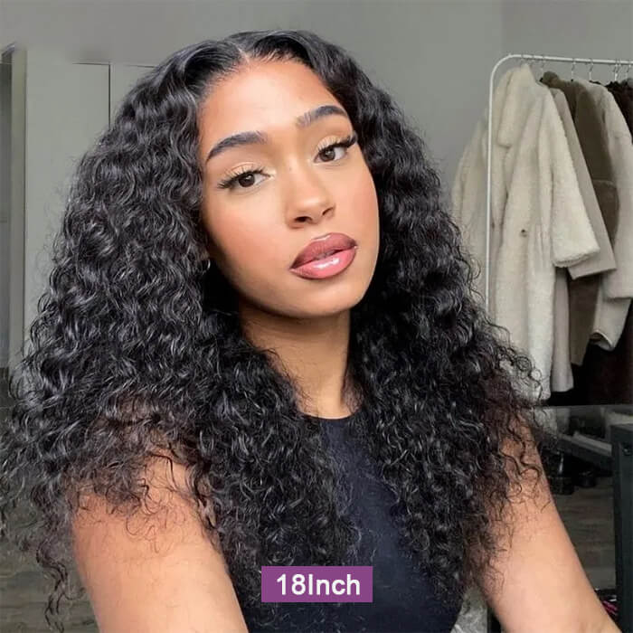 [18''=₵899] Deep Wave Glueless 4x4 Upgraded Lace Closure Pre-Cut Lace Wig