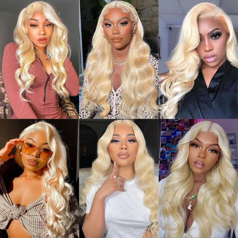 Body Wave 613 Blonde Human Hair 4x4 5x5 Transparent Lace Wigs