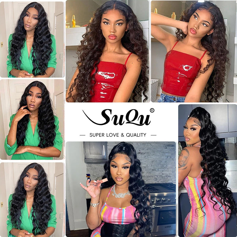 BOGO-Loose Deep Wave Wig Pre-plucked Hairline HD Transparent Skin Melt Lace Front Human Hair Wigs