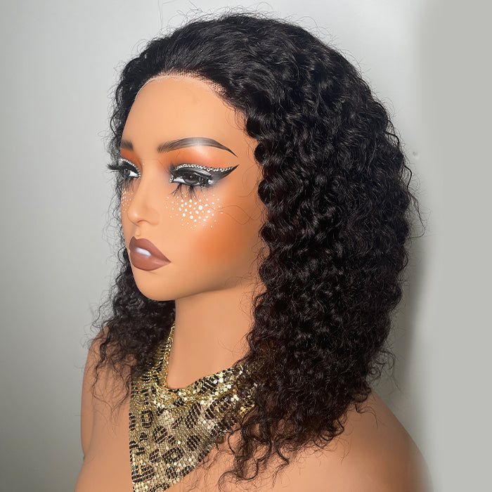 2 Glueless Wigs Set | 10'' Super Double Drawn Frontal Bob Wig+14'' Lace Closure Curly Bob Wig