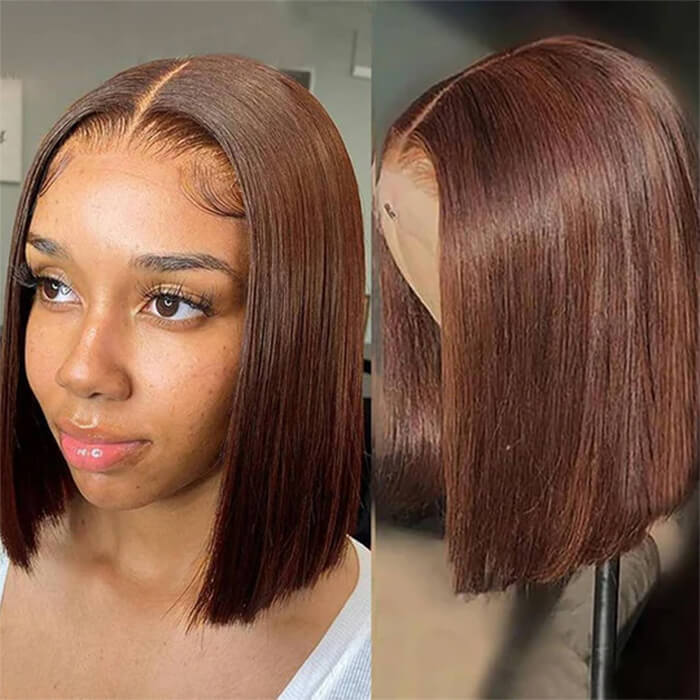 2 Glueless Wigs Set | 16'' 13x4 HD Lace Frontal Body Wave Wig+10'' Chocolate Brown 4x4 Lace Closure Straight Wig