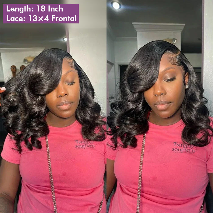 Body Wave 13x4 Transparent Lace Frontal Wig Human Hair