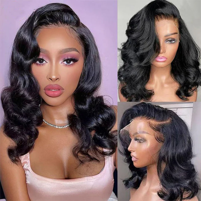2 Glueless Wigs Set | 16'' 13x4 HD Lace Frontal Body Wave Wig+10'' Chocolate Brown 4x4 Lace Closure Straight Wig