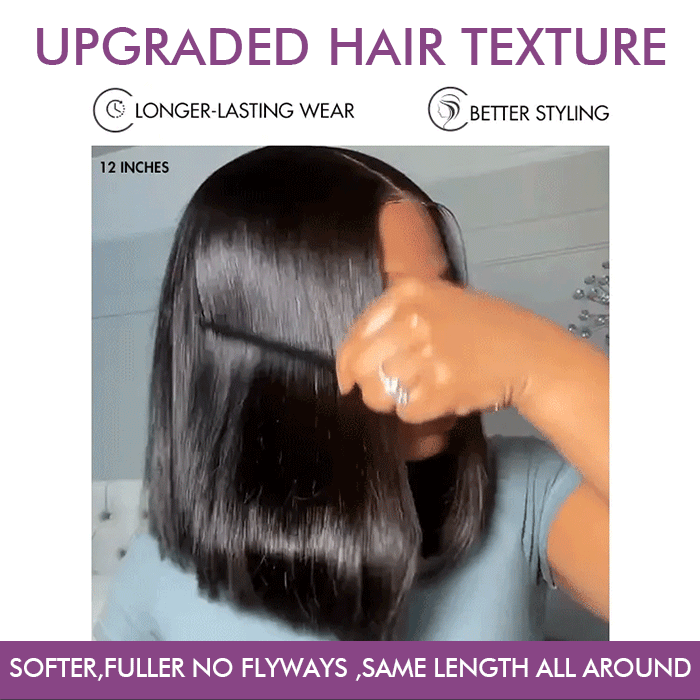 [12''=₵659] Silky Blunt Cut Glueless 4x4 Closure Shoulder Length Bob Wig