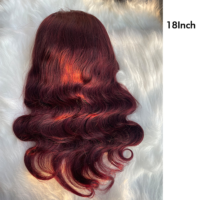 Real Show | Body Wave Wig | 99J Red Wig | Frontal/Closure HD Lace Glueless (14-32'')