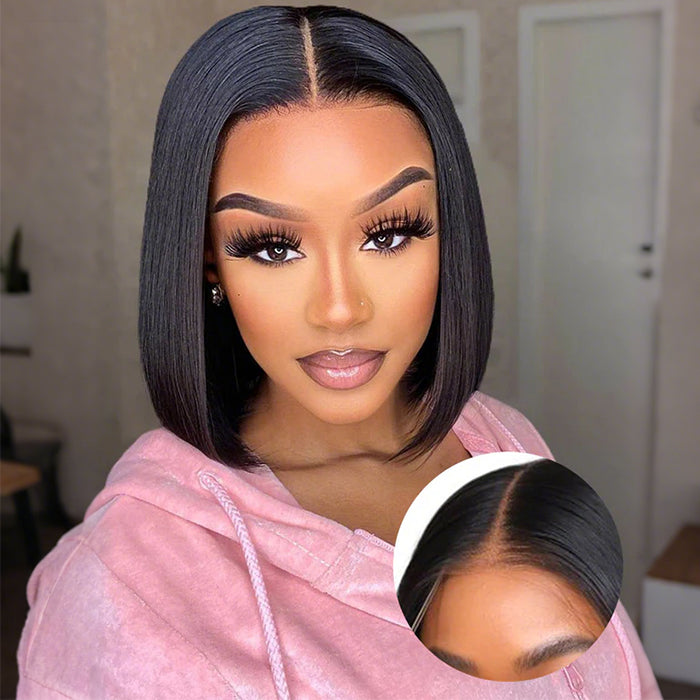 2 Glueless Wigs Set | 20'' 13x4 HD Lace Frontal Straight Wig+10''4x4 Lace Closure Straight Bob Wig
