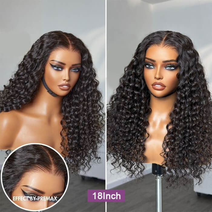 [18''=₵899] Deep Wave Glueless 4x4 Upgraded Lace Closure Pre-Cut Lace Wig