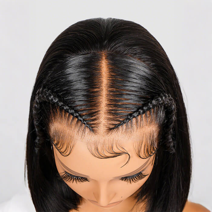 Stylist Braided Wigs Short Bob Wig 13x4 Lace Front Human Hair Wig
