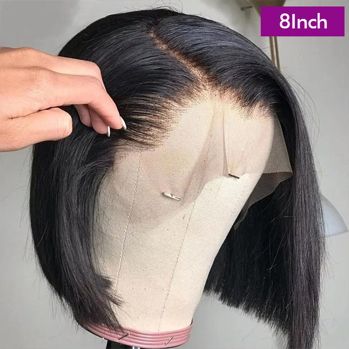 2 Glueless Wigs Set | 13x4 Lace Frontal Straight Bob Wig+10'' 4x4 Lace Closure Brown Straight Bob Wig