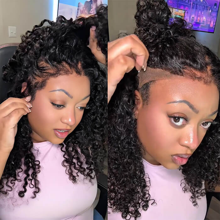 4C Curly Edge Lace Wig HD Lace Frontal Curly Human Hair Wig With Super Natural Hairline