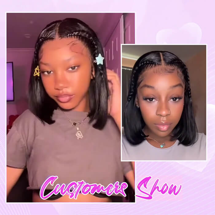 Stylist Braided Wigs Short Bob Wig 13x4 Lace Front Human Hair Wig