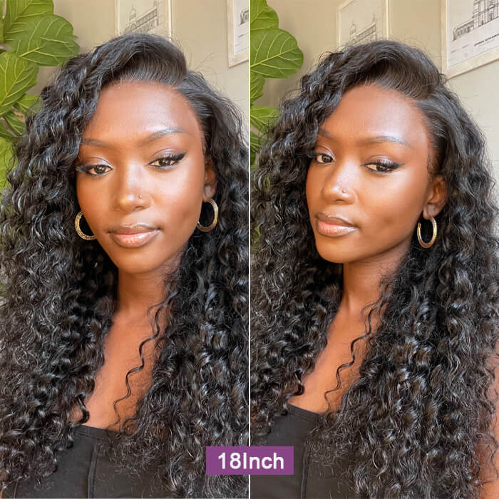[18''=₵899] Deep Wave Glueless 4x4 Upgraded Lace Closure Pre-Cut Lace Wig
