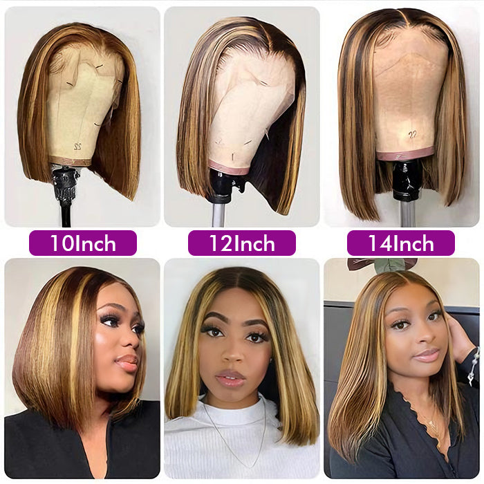 Real Show | P4/27 Highlight Wig | Straight Bob | Frontal/Closure Glueless (8-16'')