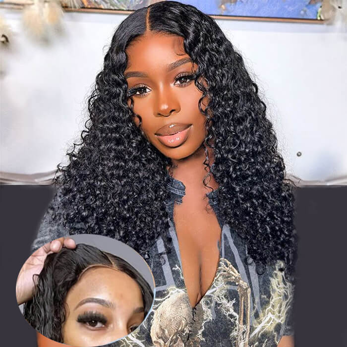 2 Glueless Wigs Set | 22'' 4x4 HD Lace Closure Straight Wig+20'' 13x4 Lace Frontal Curly Wig